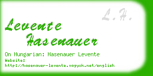 levente hasenauer business card